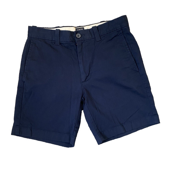 J Crew Shorts Mens Sz 28 Navy Blue Preppy Summer Casual Vacation Chino 7" inseam - Picture 1 of 12